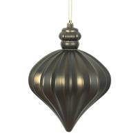 Vickerman 6" Gunmetal Matte Onion Drop Ornament (4 pack)