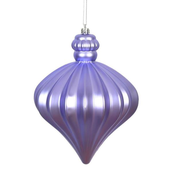 6" Lavender Matte Onion Drop Ornament (4 pack)