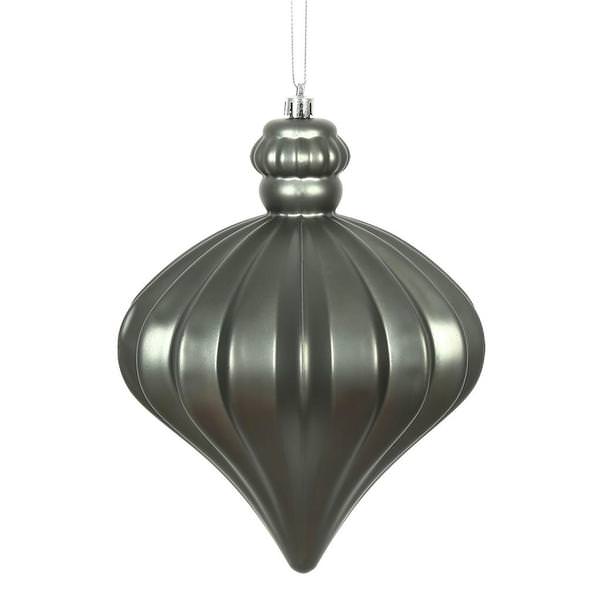 6" Pewter Matte Onion Drop Ornament (4 pack)