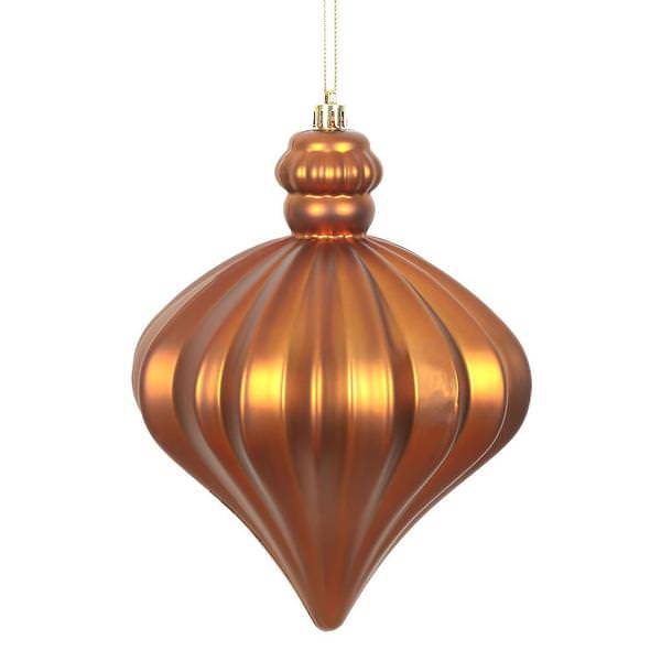 6" Copper Matte Onion Drop Ornament (4 pack)