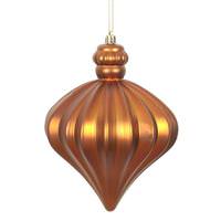 Vickerman 6" Copper Matte Onion Drop Ornament (4 pack)