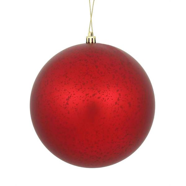 4" Red Matte Mercury Ball Ornament (6 pack)