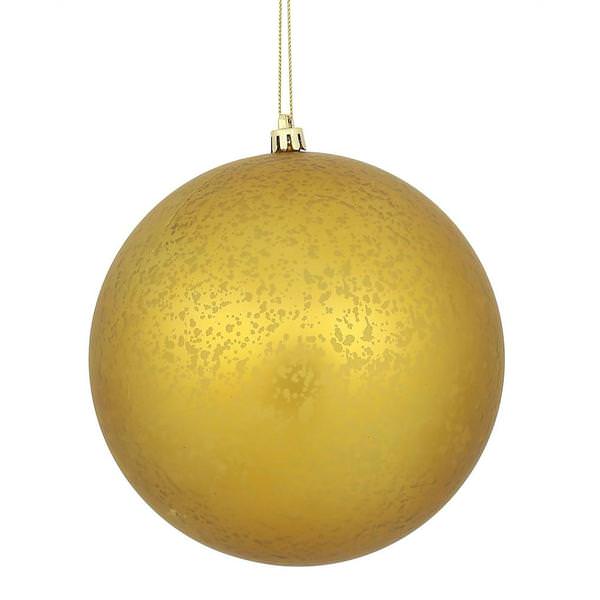 4" Gold Matte Mercury Ball Ornament (6 pack)