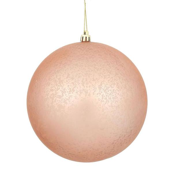 6" Rose Gold Matte Mercury Ball Ornament (4 pack)