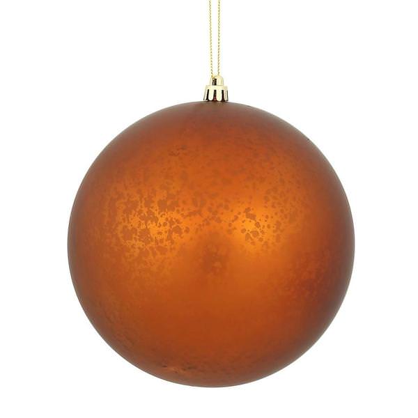 6" Copper Matte Mercury Ball Ornament (4 pack)