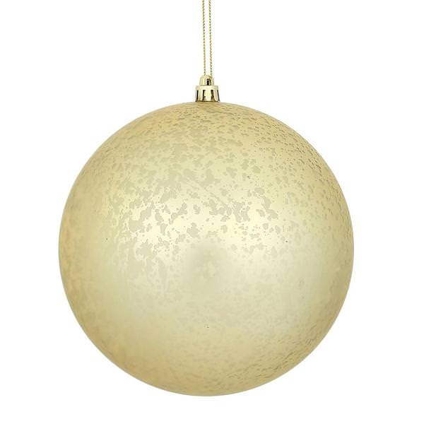 8" Champagne Matte Mercury Ball Ornament