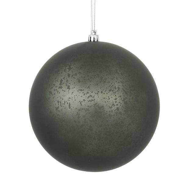 8" Pewter Matte Mercury Ball Ornament