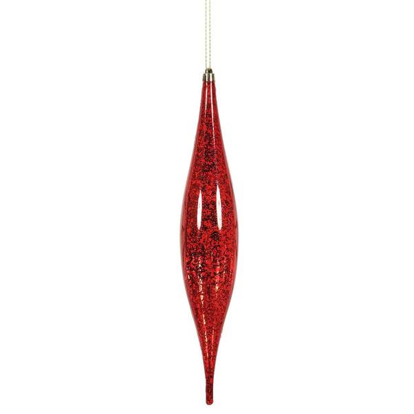 13" Red Mercury Finish Rain Drop Ornament (2 pack)