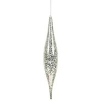 Vickerman 13" Silver Mercury Finish Rain Drop Ornament (2 pack)