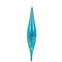 Vickerman 13" Turquoise Mercury Finish Rain Drop Ornament (2 pack)