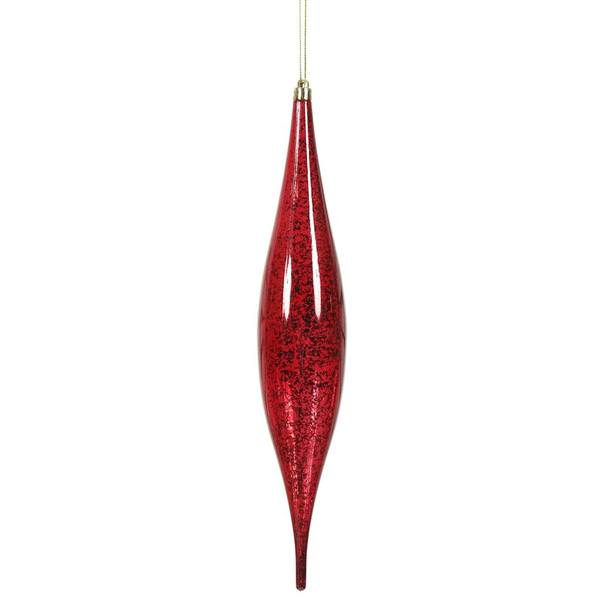 13" Wine Mercury Finish Rain Drop Ornament (2 pack)