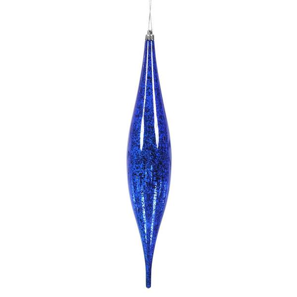 13" Cobalt Blue Mercury Finish Rain Drop Ornament (2 pack)