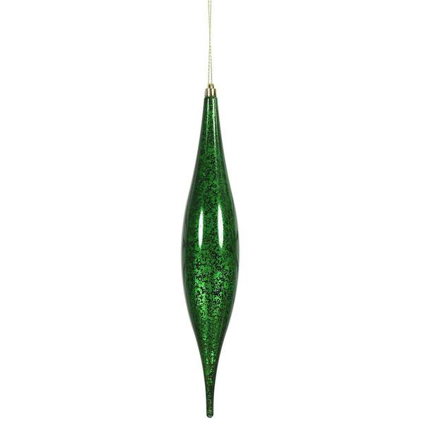13" Emerald Mercury Finish Rain Drop Ornament (2 pack)