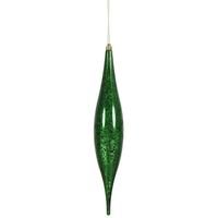 Vickerman 13" Emerald Mercury Finish Rain Drop Ornament (2 pack)