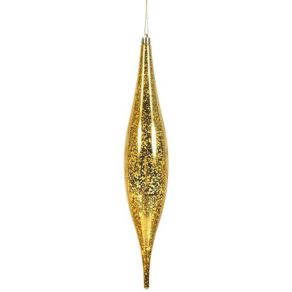 13" Honey Gold Mercury Finish Rain Drop Ornament (2 pack)