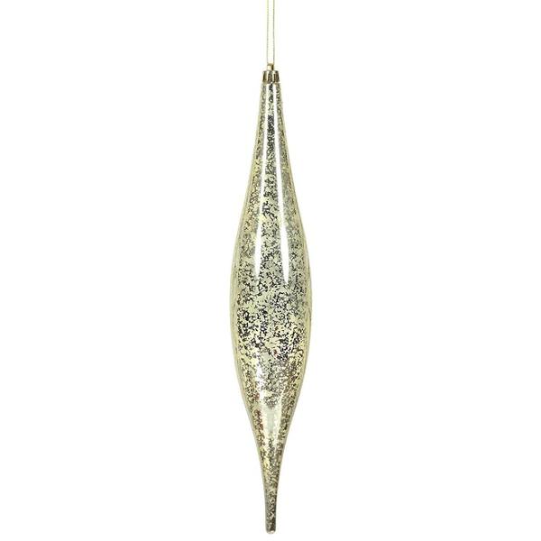 13" Champagne Mercury Finish Rain Drop Ornament (2 pack)