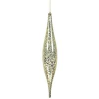 Vickerman 13" Champagne Mercury Finish Rain Drop Ornament (2 pack)