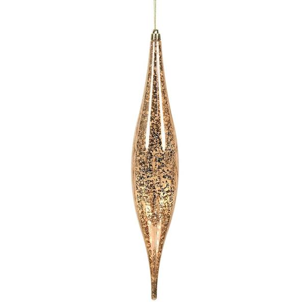 13" Rose Gold Mercury Finish Rain Drop Ornament (2 pack)