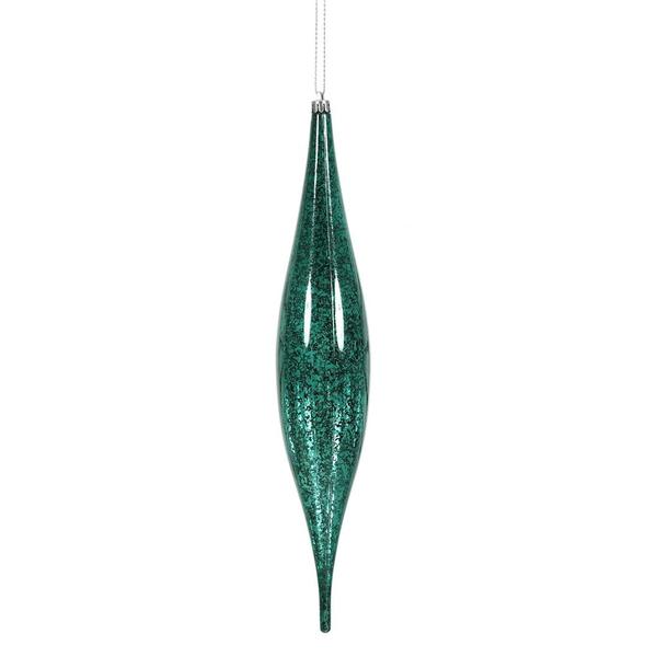13" Sea Blue Mercury Finish Rain Drop Ornament (2 pack)