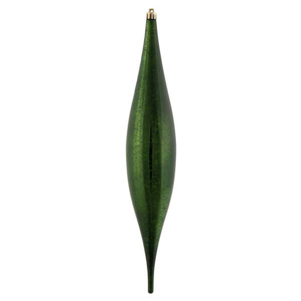 13" Moss Green Mercury Rain Drop Ornament (2 pack)