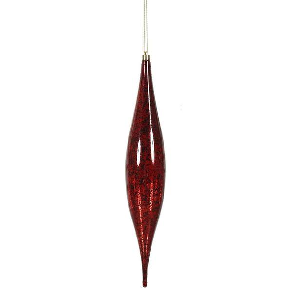 13" Burgundy Mercury Finish Rain Drop Ornament (2 pack)