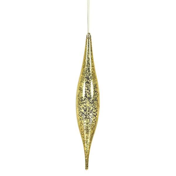 13" Gold Mercury Finish Rain Drop Ornament (2 pack)