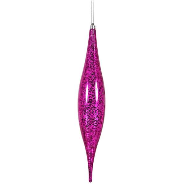 13" Fuchsia Mercury Finish Rain Drop Ornament (2 pack)