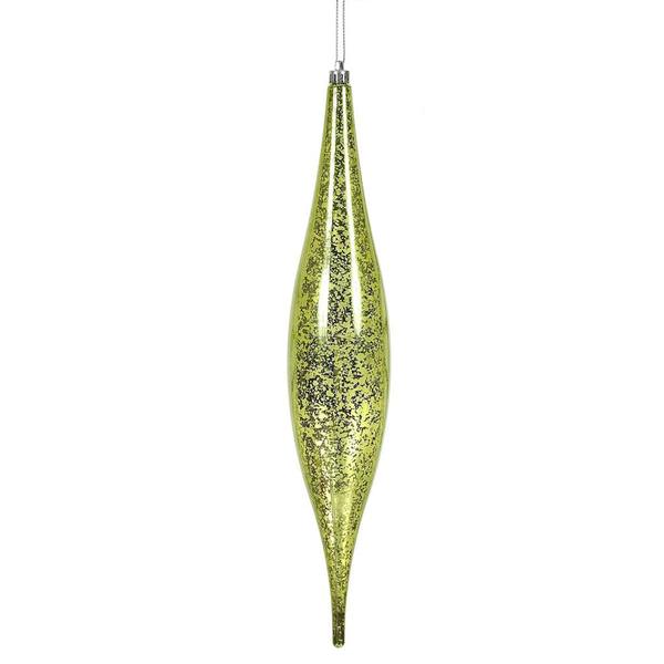 13" Lime Mercury Finish Rain Drop Ornament (2 pack)