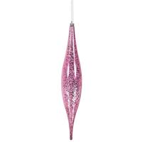 View 13" Pink Mercury Finish Rain Drop Ornament (2 pack)