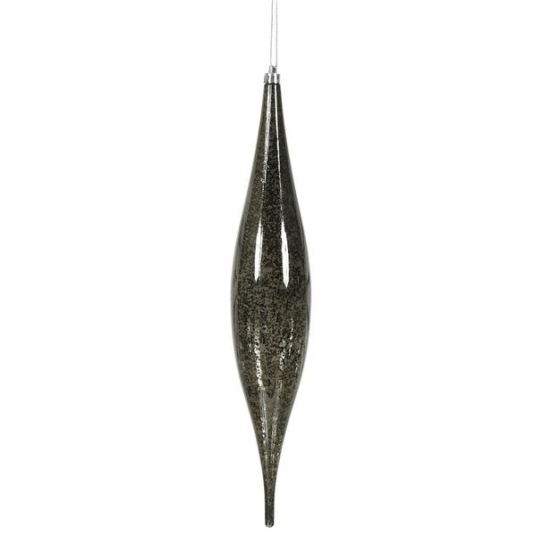 13" Gunmetal Mercury Finish Rain Drop Ornament (2 pack)