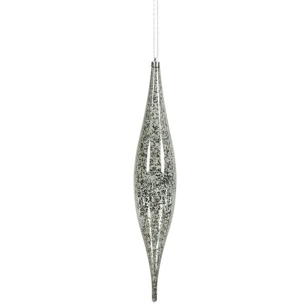 13" Pewter Mercury Finish Rain Drop Ornament (2 pack)