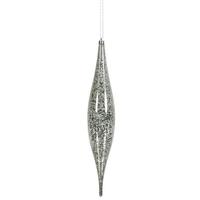 Vickerman 13" Pewter Mercury Finish Rain Drop Ornament (2 pack)