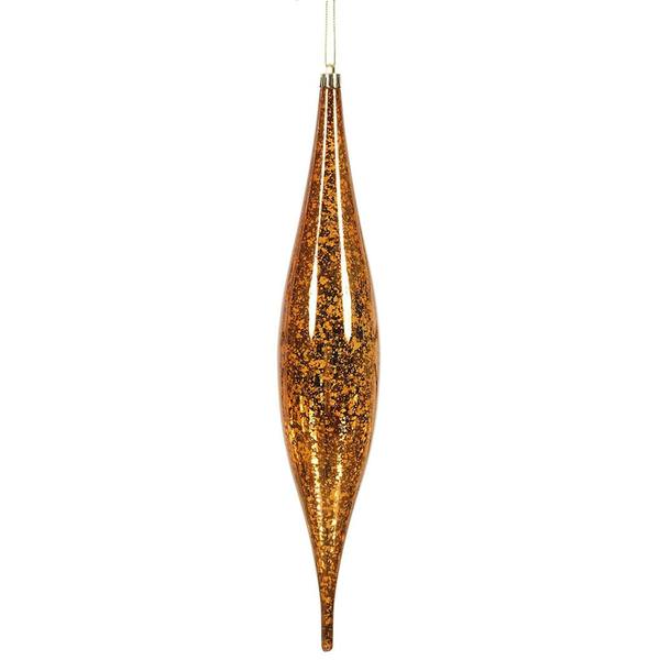 13" Copper Mercury Finish Rain Drop Ornament (2 pack)