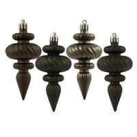 Vickerman 4" Gunmetal Assorted Finish Finial Ornament (8 pack)