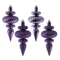 View 4" Lavender Assorted Finish Finial Ornament (8 pack)