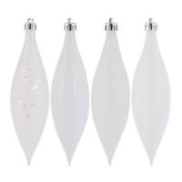 Vickerman 5.5" White Drop 4 Assorted Finish Ornament (8 pack)