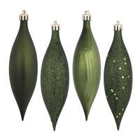 Vickerman 5.5" Moss Green 4 Assorted Finish Drop Ornament (8 pack)