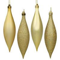 Vickerman 5.5" Gold Finial 4 Assorted Finish Ornament (Set of 8)