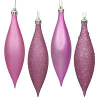 Vickerman 5.5" Orchid Finial 4 Assorted Finish Ornament (Set of 8)