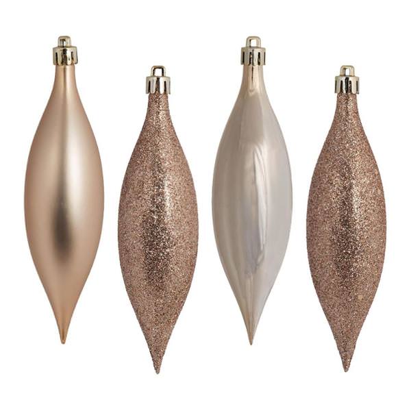 5.5" Cafe Latte Assorted Drop Ornaments (8 pack)