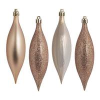 View 5.5" Cafe Latte Assorted Drop Ornaments (8 pack)