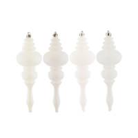 View 7" White 4 Assorted Finish Finial Ornament (Set of 8)