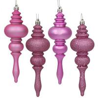 Vickerman 7" Orchid 4 Assorted Finish Finial Ornament (Set of 8)