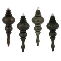 Vickerman 7" Gunmetal 4 Assorted Finish Finial Ornament (8 pack)