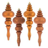 Vickerman 7" Copper 4 Assorted Finish Finial Ornament (8 pack)