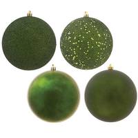 View 2.4" Moss Green Ball 4 Assorted Finish Ornament (set of 24)