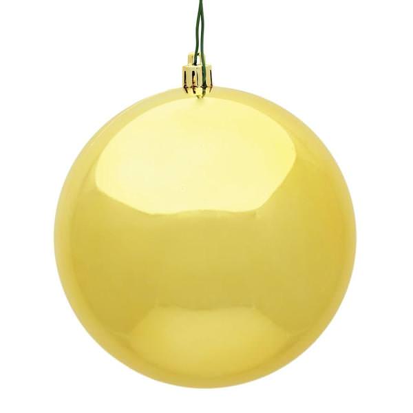2.75" Honey Gold Shiny UV Treated Ball Ornament (12 pack)