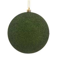 View 2.75" Moss Green Plastic Glitter Ball Ornament (12 pack)