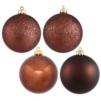 View 2.75" Chocolate 4 Assorted Finish Ball Ornament (Set of 20)