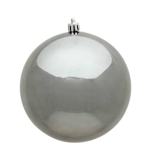 2.75" Pewter Shiny UV Treated Ball Ornament (12 pack)